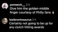 Screenshots of fans' comments on Instagram (Images from - Instagram.com/@phillies)